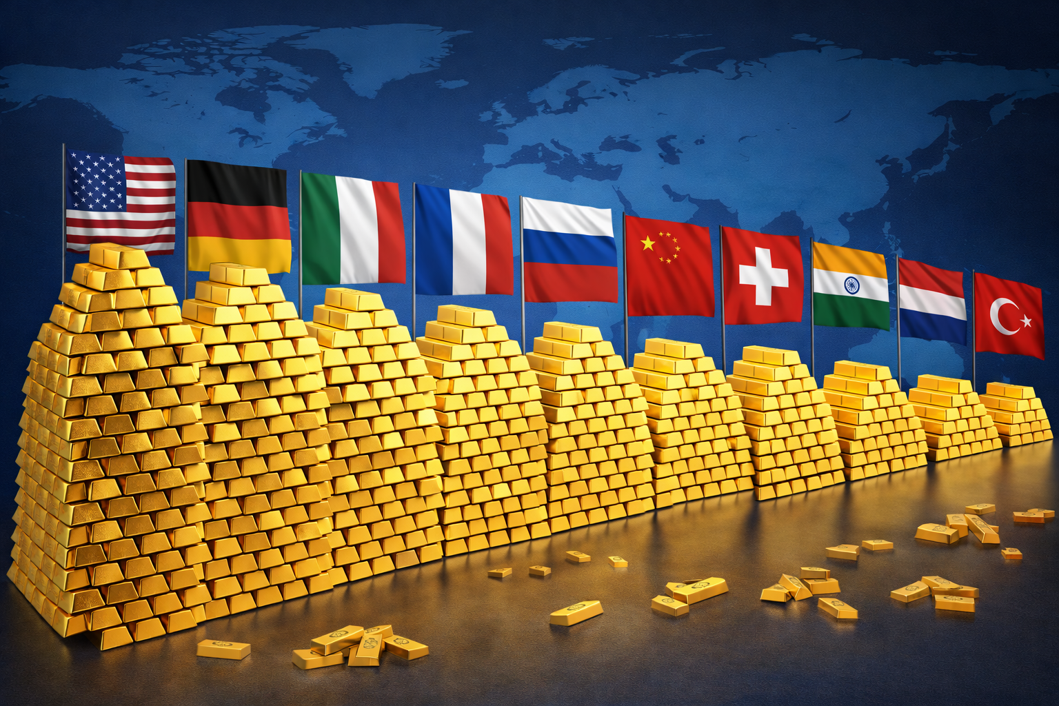 Countries with the largest gold reserves in the world